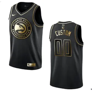 Nike Muški Dres Atlanta Hawks Personalizacija Golden Edition Swingman Crna