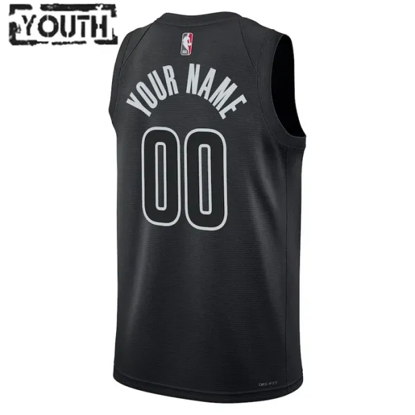 Dječji Dres Brooklyn Nets Jordan Personalizacija Statement Edition Swingman Crna