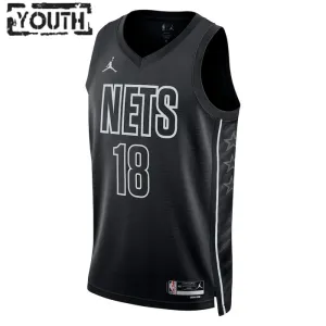 Dječji Dres Brooklyn Nets Jordan Yuta Watanabe 18 Statement Edition Swingman Crna