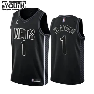 Dječji Dres Brooklyn Nets TJ Warren 1 Statement Edition Swingman Crna