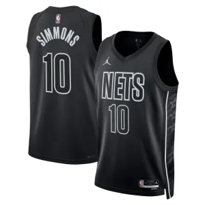 Muški Dres Brooklyn Nets Jordan Ben Simmons 10 Statement Edition Swingman Crna