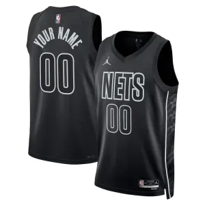 Muški Dres Brooklyn Nets Jordan Personalizacija Statement Edition Swingman Crna
