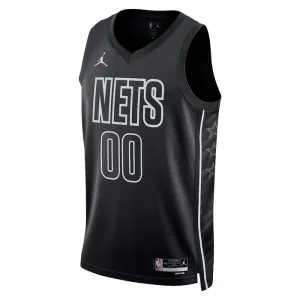 Muški Dres Brooklyn Nets Jordan Personalizacija Statement Edition Swingman Crna