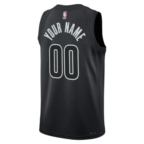 Muški Dres Brooklyn Nets Jordan Personalizacija Statement Edition Swingman Crna