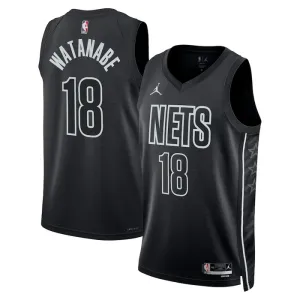 Muški Dres Brooklyn Nets Jordan Yuta Watanabe 18 Statement Edition Swingman Crna