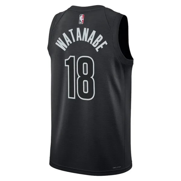 Muški Dres Brooklyn Nets Jordan Yuta Watanabe 18 Statement Edition Swingman Crna