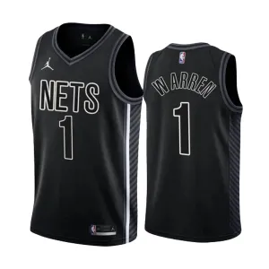 Muški Dres Brooklyn Nets TJ Warren 1 Statement Edition Swingman Crna