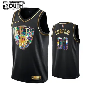 Nike Dječji Dres Brooklyn Nets Diamond Edition Personalizacija Swingman Crna