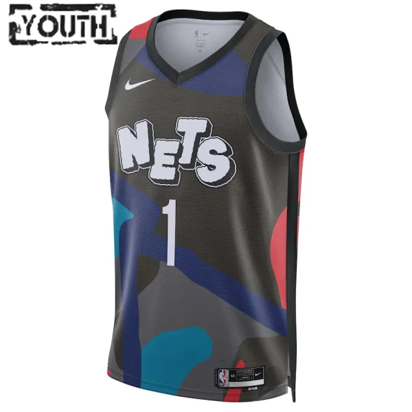 Nike Dječji Dres Brooklyn Nets Mikal Bridges City Edition 2023/24 Swingman Crna