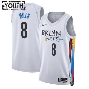 Nike Dječji Dres Brooklyn Nets Patty Mills 8 City Edition 2022/23 Swingman Bijela