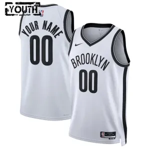 Nike Dječji Dres Brooklyn Nets Personalizacija Association Edition Swingman Bijela