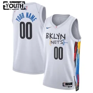 Nike Dječji Dres Brooklyn Nets Personalizacija City Edition 2022/23 Swingman Bijela