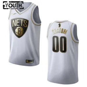 Nike Dječji Dres Brooklyn Nets Personalizacija Golden Edition Swingman Bijela
