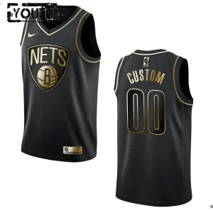 Nike Dječji Dres Brooklyn Nets Personalizacija Golden Edition Swingman Crna