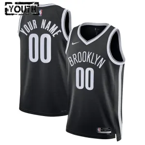 Nike Dječji Dres Brooklyn Nets Personalizacija Icon Edition Swingman Crna