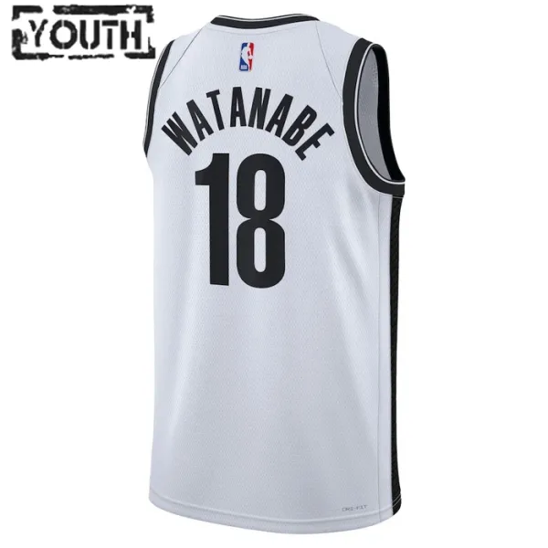 Nike Dječji Dres Brooklyn Nets Yuta Watanabe 18 Association Edition Swingman Bijela