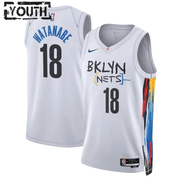 Nike Dječji Dres Brooklyn Nets Yuta Watanabe 18 City Edition 2022/23 Swingman Bijela Nike Dječji Dres Brooklyn Nets Yuta Watanabe 18 City Edition 2022/23 Swingman Bijela
