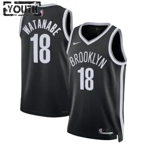 Nike Dječji Dres Brooklyn Nets Yuta Watanabe 18 Icon Edition Swingman Crna