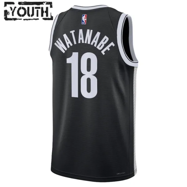 Nike Dječji Dres Brooklyn Nets Yuta Watanabe 18 Icon Edition Swingman Crna