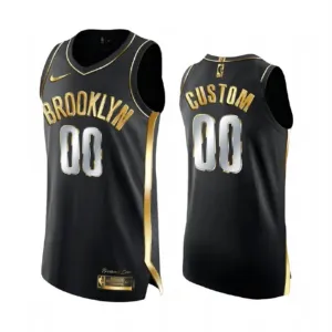 Nike Muški Dres Brooklyn Nets Limited Personalizacija Golden Edition Swingman Crna
