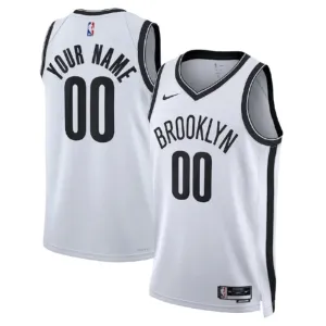Nike Muški Dres Brooklyn Nets Personalizacija Association Edition Swingman Bijela
