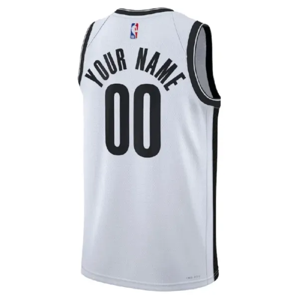 Nike Muški Dres Brooklyn Nets Personalizacija Association Edition Swingman Bijela
