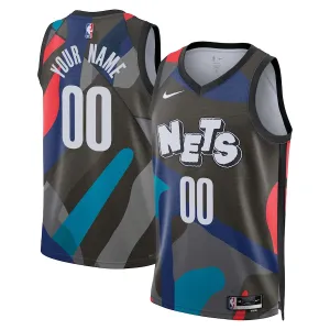 Nike Muški Dres Brooklyn Nets Personalizacija City Edition 2023/24 Swingman Crna