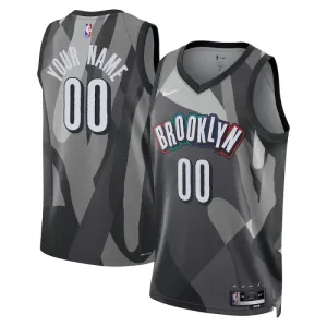 Nike Muški Dres Brooklyn Nets Personalizacija City Edition 2024/25 Swingman Sivo