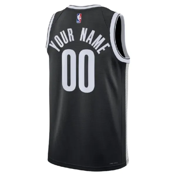 Nike Muški Dres Brooklyn Nets Personalizacija Icon Edition Swingman Crna
