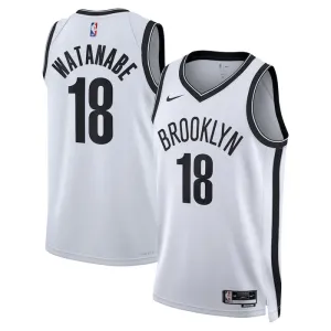 Nike Muški Dres Brooklyn Nets Yuta Watanabe 18 Association Edition Swingman Bijela