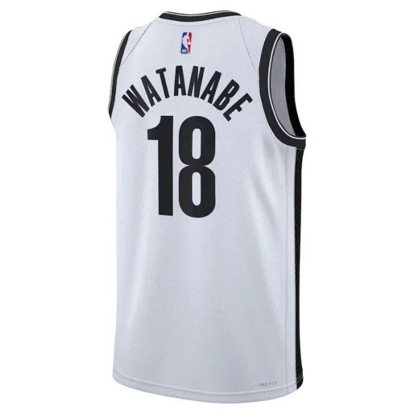 Nike Muški Dres Brooklyn Nets Yuta Watanabe 18 Association Edition Swingman Bijela
