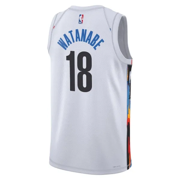 Nike Muški Dres Brooklyn Nets Yuta Watanabe 18 City Edition 2022/23 Swingman Bijela