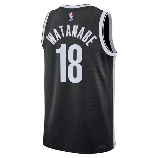 Nike Muški Dres Brooklyn Nets Yuta Watanabe 18 Icon Edition Swingman Crna