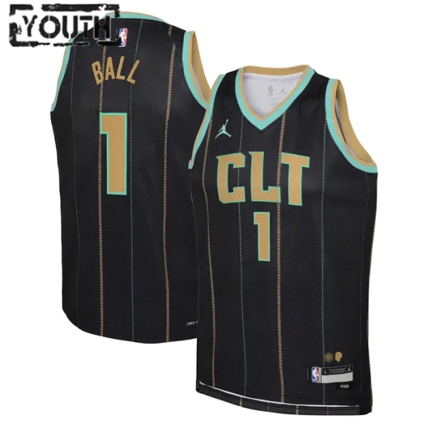 Dječji Dres Charlotte Hornets Jordan Lamelo Ball 1 City Edition 2022/23 Swingman Crna Dječji Dres Charlotte Hornets Jordan Lamelo Ball 1 City Edition 2022/23 Swingman Crna