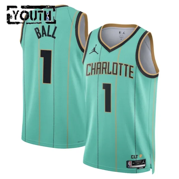 Dječji Dres Charlotte Hornets Jordan Lamelo Ball City Edition 2024/25 Swingman Teal Dječji Dres Charlotte Hornets Jordan Lamelo Ball City Edition 2024/25 Swingman Teal