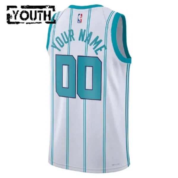 Dječji Dres Charlotte Hornets Jordan Personalizacija Association Edition Swingman Bijela