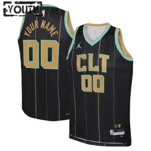 Dječji Dres Charlotte Hornets Jordan Personalizacija City Edition 2022/23 Swingman Crna