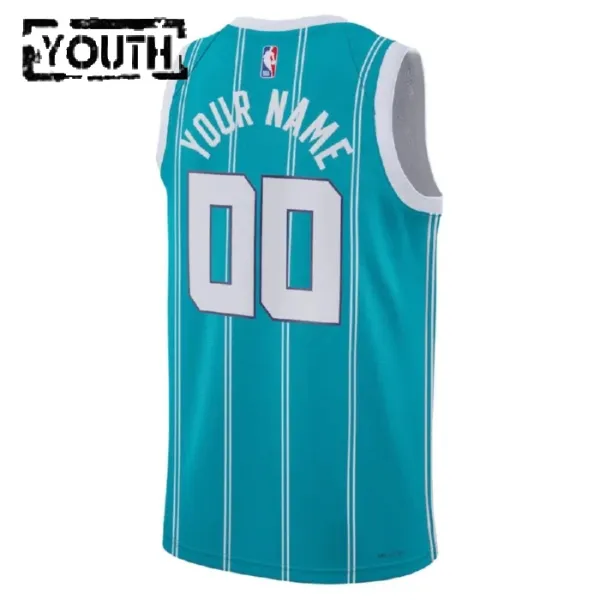 Dječji Dres Charlotte Hornets Jordan Personalizacija Icon Edition Swingman Teal