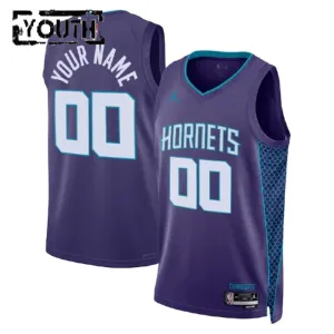 Dječji Dres Charlotte Hornets Jordan Personalizacija Statement Edition Swingman Ljubičasta