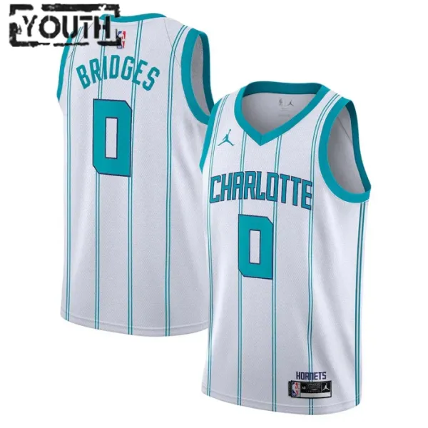 Dječji Dres Charlotte Hornets Miles Bridges 0 Jordan Association Edition Swingman Bijela