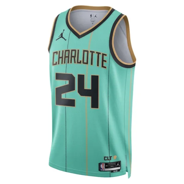 Muški Dres Charlotte Hornets Jordan Brandon Miller City Edition 2024/25 Swingman Teal