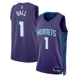 Muški Dres Charlotte Hornets Jordan Lamelo Ball 1 Statement Edition Swingman Ljubičasta