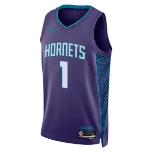 Muški Dres Charlotte Hornets Jordan Lamelo Ball 1 Statement Edition Swingman Ljubičasta