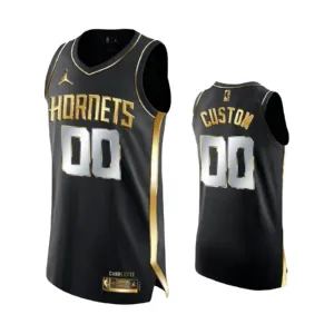 Muški Dres Charlotte Hornets Jordan Limited Personalizacija Golden Edition Swingman Crna