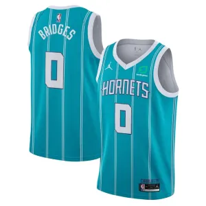 Muški Dres Charlotte Hornets Miles Bridges 0 Jordan Icon Edition Swingman Teal