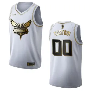 Nike Muški Dres Charlotte Hornets Personalizacija Golden Edition Swingman Bijela