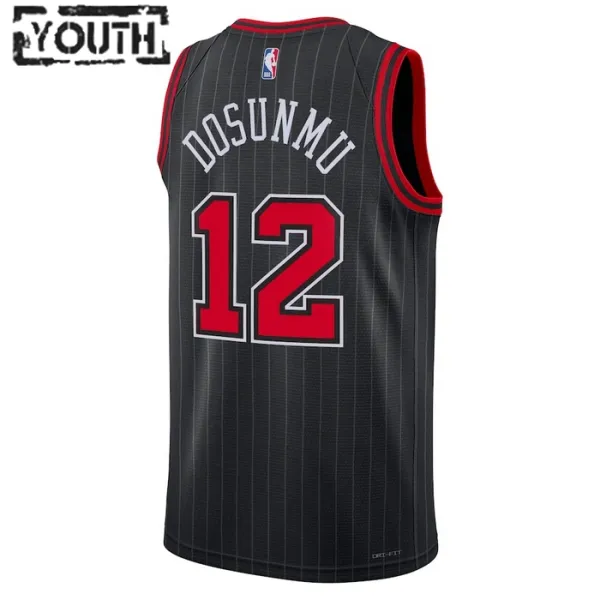 Dječji Dres Chicago Bulls Jordan Ayo Dosunmu 12 Statement Edition Swingman Crna