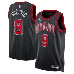 Muški Dres Chicago Bulls Jordan Nikola Vucevic 9 Statement Edition Swingman Crna