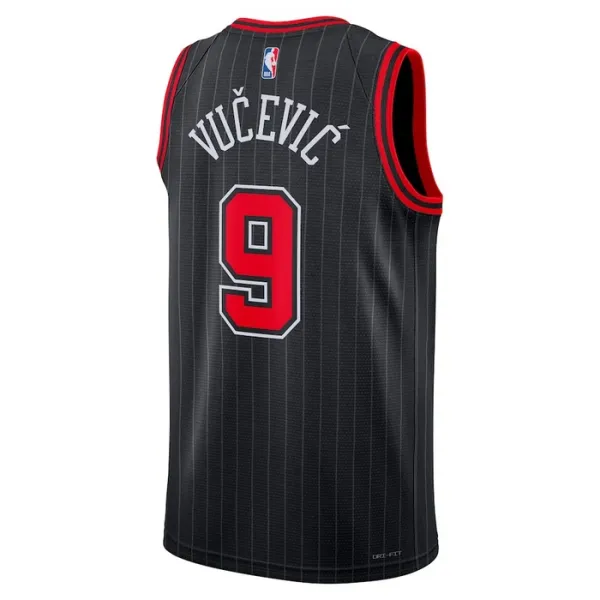 Muški Dres Chicago Bulls Jordan Nikola Vucevic 9 Statement Edition Swingman Crna