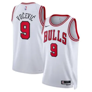 Nike Muški Dres Chicago Bulls Nikola Vucevic 9 Association Edition Swingman Bijela